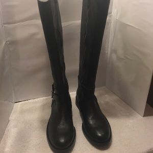 Vince Camuto Black Leather Riding Boots